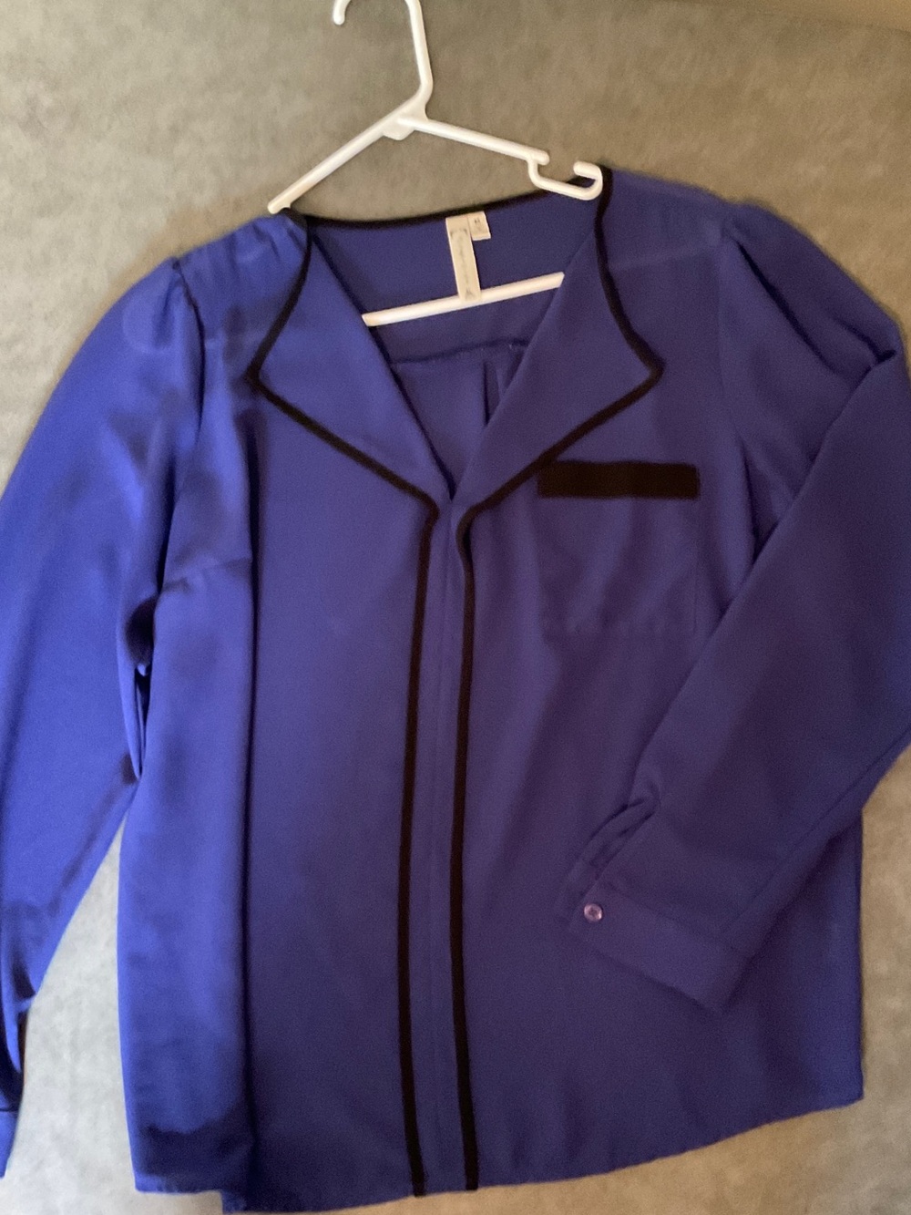 Womens Purple Long Sleeve Contrast-Trim Jacket